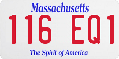 MA license plate 116EQ1