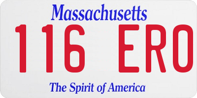 MA license plate 116ER0