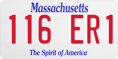 MA license plate 116ER1