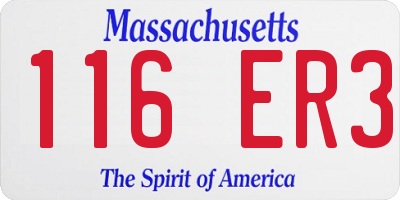 MA license plate 116ER3