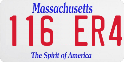 MA license plate 116ER4