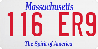 MA license plate 116ER9