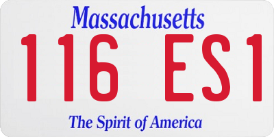 MA license plate 116ES1