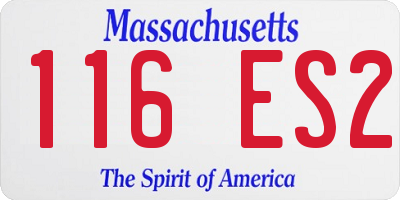 MA license plate 116ES2