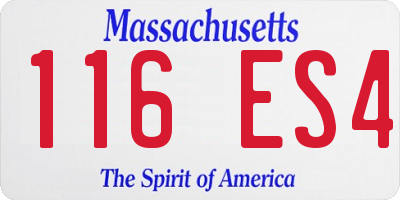 MA license plate 116ES4