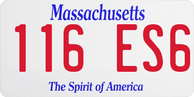 MA license plate 116ES6