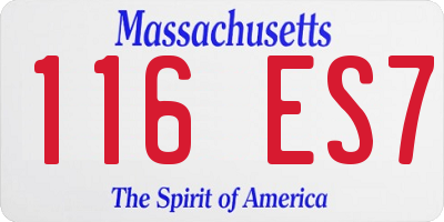 MA license plate 116ES7