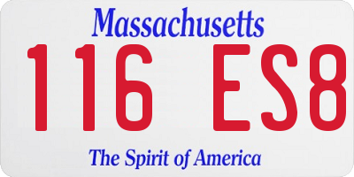 MA license plate 116ES8