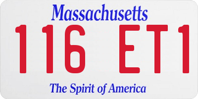 MA license plate 116ET1