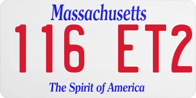 MA license plate 116ET2