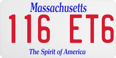 MA license plate 116ET6