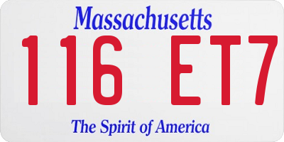 MA license plate 116ET7