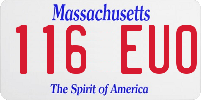 MA license plate 116EU0
