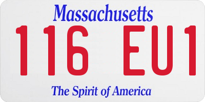 MA license plate 116EU1