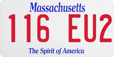 MA license plate 116EU2