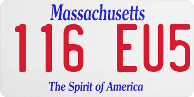 MA license plate 116EU5