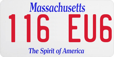 MA license plate 116EU6
