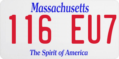 MA license plate 116EU7