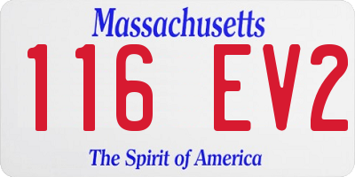 MA license plate 116EV2