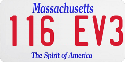 MA license plate 116EV3