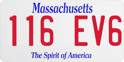 MA license plate 116EV6