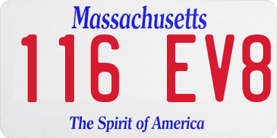 MA license plate 116EV8