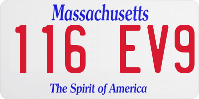 MA license plate 116EV9