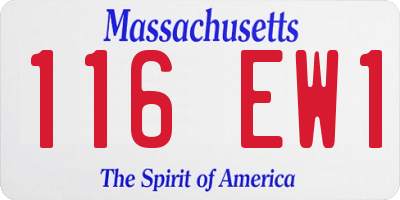 MA license plate 116EW1