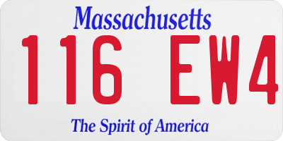 MA license plate 116EW4