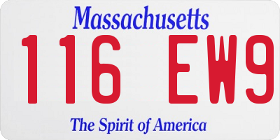 MA license plate 116EW9