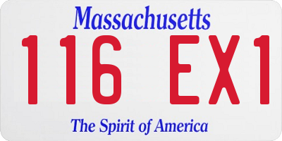 MA license plate 116EX1