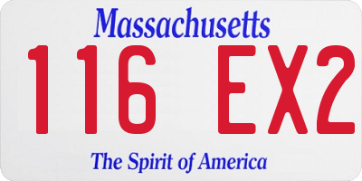 MA license plate 116EX2