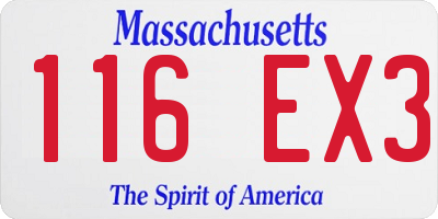 MA license plate 116EX3