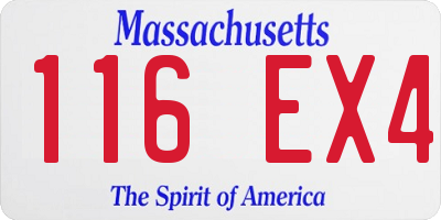 MA license plate 116EX4