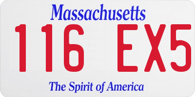 MA license plate 116EX5
