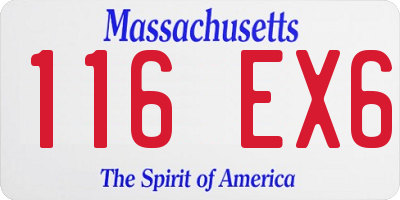 MA license plate 116EX6