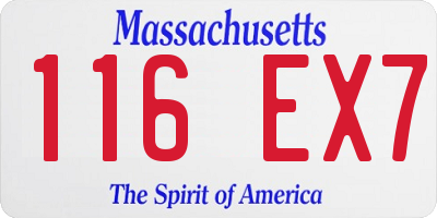 MA license plate 116EX7
