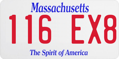 MA license plate 116EX8