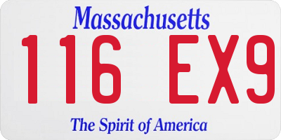 MA license plate 116EX9