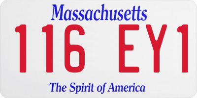 MA license plate 116EY1