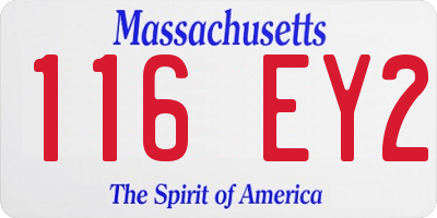 MA license plate 116EY2