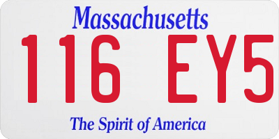 MA license plate 116EY5