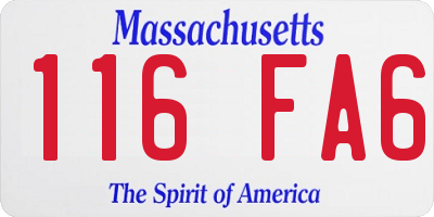 MA license plate 116FA6