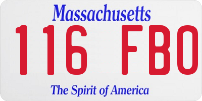MA license plate 116FB0