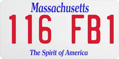 MA license plate 116FB1