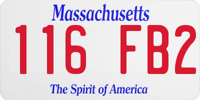 MA license plate 116FB2