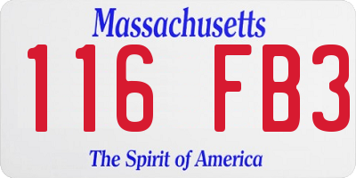 MA license plate 116FB3