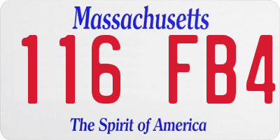 MA license plate 116FB4
