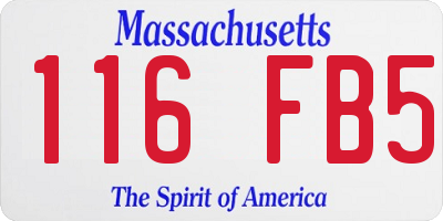 MA license plate 116FB5