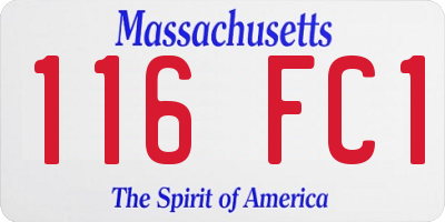 MA license plate 116FC1